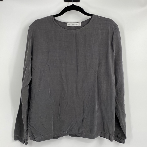 cut loose Tops - Vintage Cut Loose Light Grey 100% Bemberg Long Sleeve Shirt
